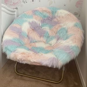 Pottery barn Unicorn faux fur hang around chair